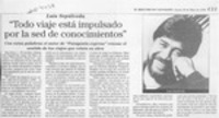 "Todo viaje está impulsado por la sed de conocimientos"  [artículo].