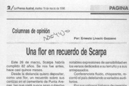 Una flor en recuerdo de Scarpa  [artículo] Ernesto Livacic Gazzano.