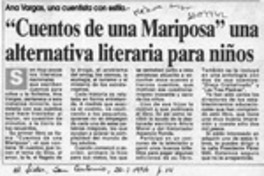 "Cuentos de una mariposa" una alternativa literaria para niños  [artículo].