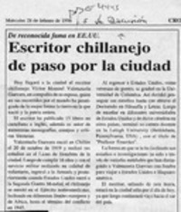 Escritor chillanejo de paso por la ciudad  [artículo].