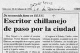 Escritor chillanejo de paso por la ciudad  [artículo].