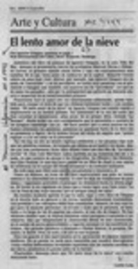 El lento amor de la nieve  [artículo] Carlos León.