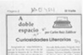 Curiosidades literarias  [artículo] Carlos Ruiz Zaldívar.