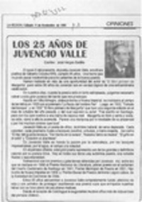 Los 25 años de Juvencio Valle