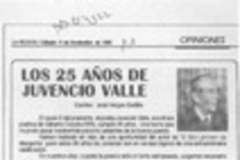 Los 25 años de Juvencio Valle