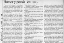 Humor y poesía  [artículo] René Sepúlveda.