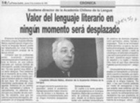 Valor del lenguaje literario en ningún momento será desplazado  [artículo].