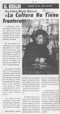 "La cultura no tiene fronteras"  [artículo].