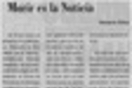 Morir es la noticia