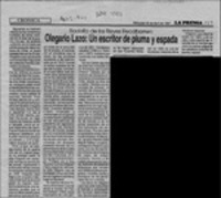 Olegario Lazo, un escritor de pluma y espada  [artículo].