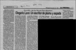 Olegario Lazo, un escritor de pluma y espada  [artículo].