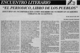 "El periódico, libro de los pueblos"