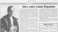 Obra sobre Isabel Riquelme  [artículo].