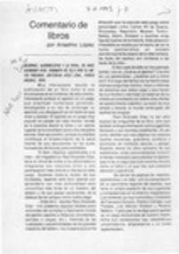 Comentario de libros  [artículo] Anselmo López.