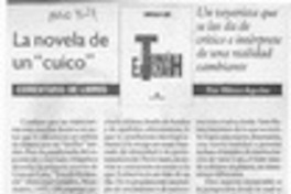 La novela de un "cuico"  [artículo] Milton Aguilar.