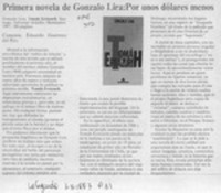Primera novela de Gonzalo Lira, por unos dólares menos