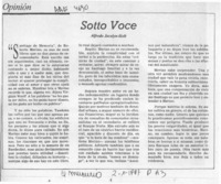 Sotto voce  [artículo] Alfredo Jocelyn-Holt.