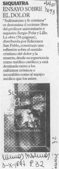 Ensayo sobre el dolor  [artículo].