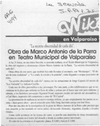 Obra de Marco Antonio de la Parra en Teatro Municipal de Valparaíso  [artículo].