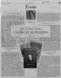 Lecturas para una noche de invierno  [artículo] Gonzalo Contreras.