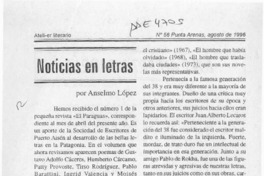 Noticias en letras  [artículo] Anselno López.