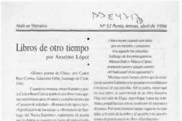 Libros de otro tiempo  [artículo] Anselmo López.