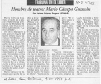 Hombre de teatro, Mario Cánepa Guzmán  [artículo] Jaime Gómez Rogers.