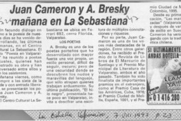 Juan Cameron y A. Bresky mañana en La Sebastiana
