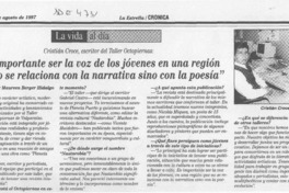 "Es importante ser la voz de los jóvenes en una región que no se relaciona con la narrativa sino con la poesía"