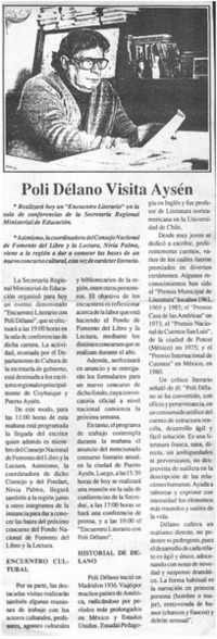 Poli Délano visita Aysén