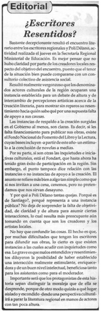 Escritores resentidos?