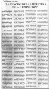 "La Función de la literatura es la iluminación"
