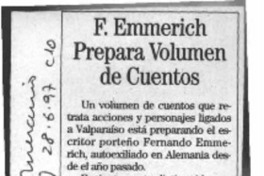 F. Emmerich prepara volumen de cuentos