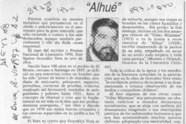 "Alhué"  [artículo] Eduardo Urrutia Gómez.
