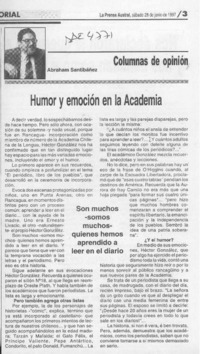 Humor y emoción en la Academia