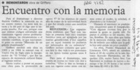 Encuentro con la memoria  [artículo].