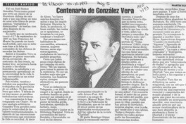 Centenario de González Vera  [artículo] Martín Ruiz.
