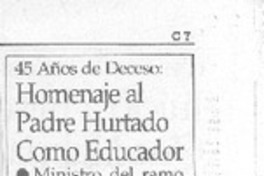 Homenaje al Padre Hurtado como educador