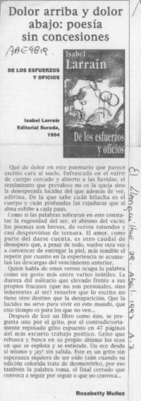 Dolor arriba y dolor abajo, poesía concesiones