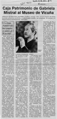 Caja patrimonial de Gabriela Mistral al museo de Vicuña  [artículo].