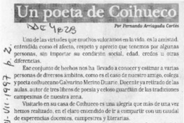 Un poeta de Coihueco  [artículo] Fernando Arriagada Cortés.