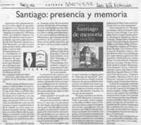 Santiago, presencia y memoria  [artículo] Filebo.