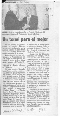 Un Tonel para el mejor  [artículo].