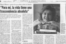"Para mí, la vida tiene una trascendencia absoluta"  [artículo] Andrés Gómez B.