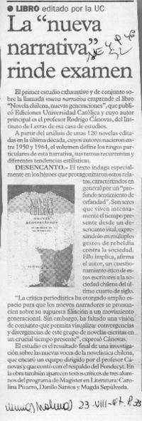 La "Nueva narrativa" rinde examen