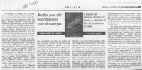 Andar por ahí escribiendo con el cuerpo  [artículo] Milton Aguilar.