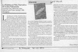 La palabra en vilo, narrativa de Luisa Valenzuela  [artículo] Eliana Ortega.