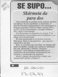 Skármeta da para dos  [artículo].