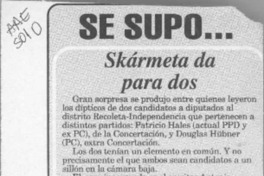 Skármeta da para dos  [artículo].