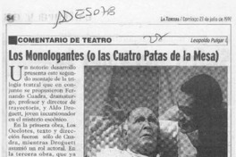 Los Monologantes (o las cuatro patas de la mesa)  [artículo].
